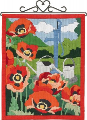 click here to view larger image of Poppies Bellpull (needlepoint)