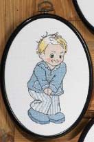 click here to view larger image of Water Closet Sign - Boy (counted cross stitch kit)