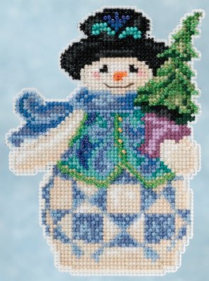 click here to view larger image of Evergreen Snowman (counted cross stitch kit)