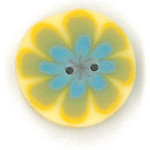 click here to view larger image of Blue Poppy on Yellow Button (buttons)