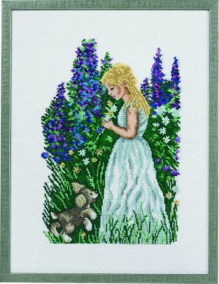 click here to view larger image of Girl With Puppy - Aida (counted cross stitch kit)