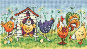 click here to view larger image of Happy Hens - Birds of a Feather (27ct) (counted cross stitch kit)