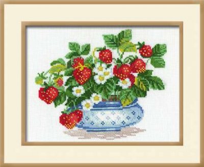 click here to view larger image of Basket of Strawberries (counted cross stitch kit)