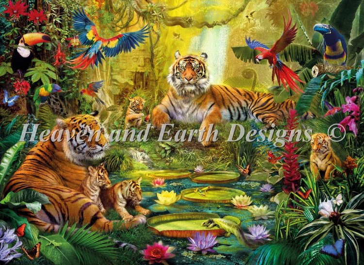 click here to view larger image of Mini Tiger Family In The Jungle (chart)