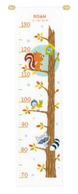 click here to view larger image of Animals In Tree Growth Chart (counted cross stitch kit)