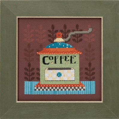 click here to view larger image of Coffee Grinder - Good Coffee and Friends (counted cross stitch kit)