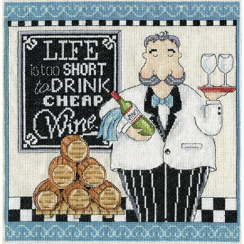 click here to view larger image of Cheap Wine (counted cross stitch kit)
