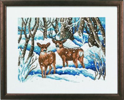 click here to view larger image of Winter and Deer (counted cross stitch kit)