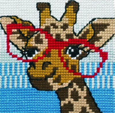 click here to view larger image of Giraffe With Glasses (needlepoint)