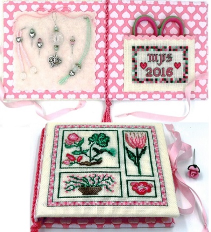 click here to view larger image of Pink Garden Needlebook (counted cross stitch kit)