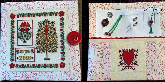 click here to view larger image of Garnet Garden Needlebook (counted cross stitch kit)
