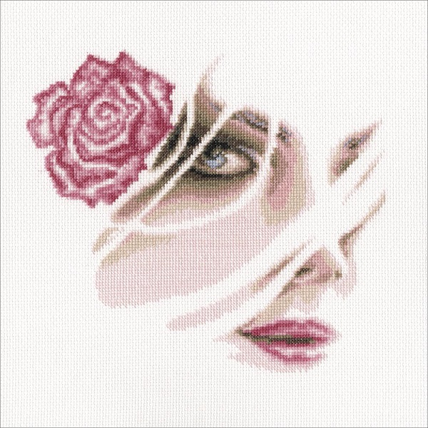 click here to view larger image of Coral Rose (counted cross stitch kit)