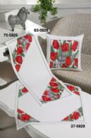 click here to view larger image of Red Tulips Pillow (counted cross stitch kit)