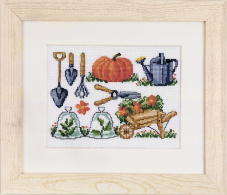 click here to view larger image of Pumpkin Garden (counted cross stitch kit)