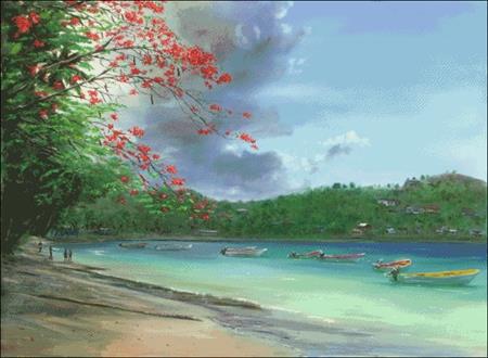 click here to view larger image of Laborie Bay With Flamboyant Tree (chart)
