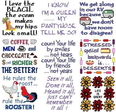 click here to view larger image of Needle Block Wonders 12 - Sayings (chart)