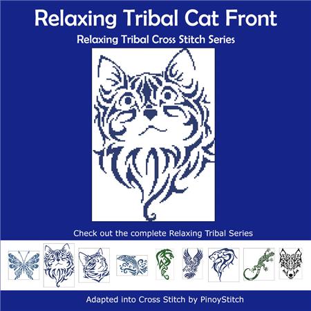 click here to view larger image of Relaxing Tribal Cat Front (chart)