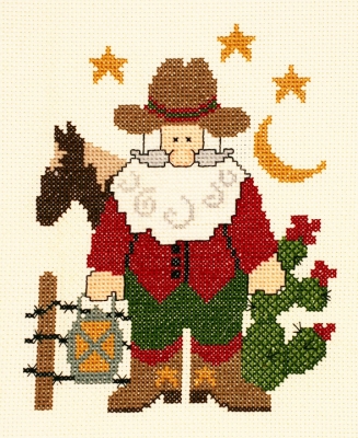 click here to view larger image of Cowboy Santa (counted cross stitch kit)