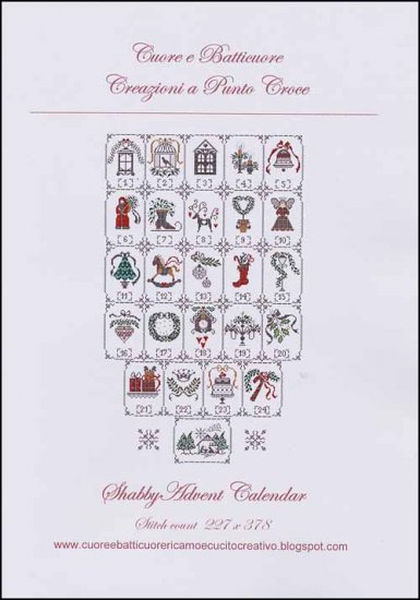click here to view larger image of Shabby Advent Calendar (chart)