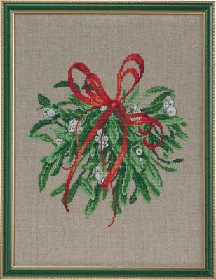click here to view larger image of Mistletoe Linen (counted cross stitch kit)