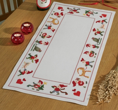 click here to view larger image of Happy Santas Table Runner (counted cross stitch kit)