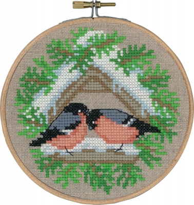 click here to view larger image of Bullfinch With Hoop (counted cross stitch kit)
