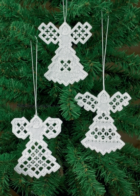 click here to view larger image of Three Angels - White (Hardanger and Cut Work)