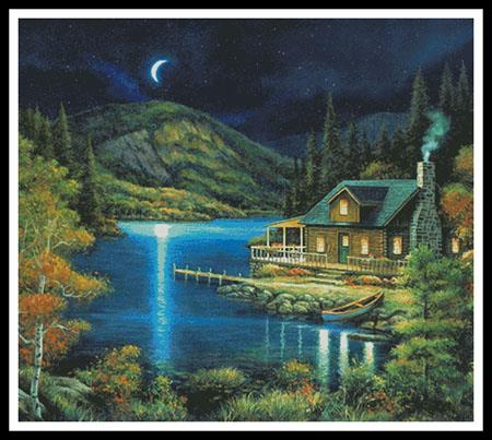 click here to view larger image of Moonlit Cabin - Cushion  (John Zaccheo) (chart)