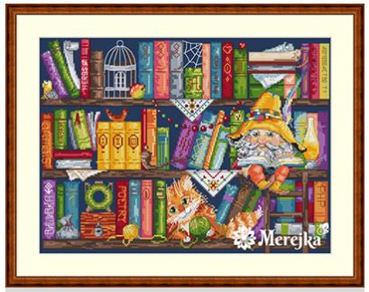 click here to view larger image of Book Shelf (counted cross stitch kit)