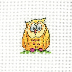 click here to view larger image of Owl On Branch - Simply Heritage Cards (set of 3) (counted cross stitch kit)