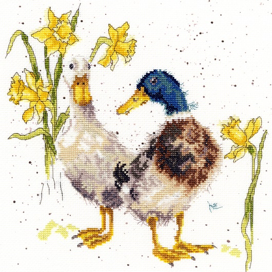 click here to view larger image of Ducks and Daffs - Hannah Dale (counted cross stitch kit)