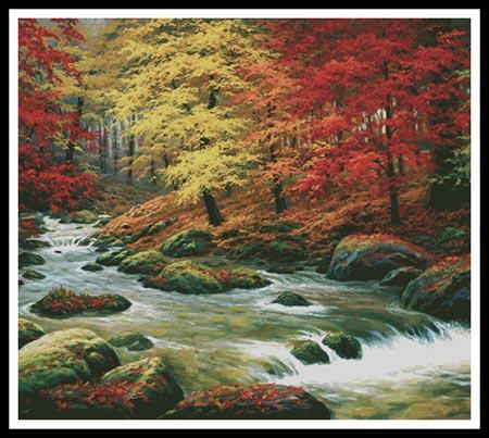 click here to view larger image of Autumn In Boulder Creek (Cushion)  (Charles White) (chart)