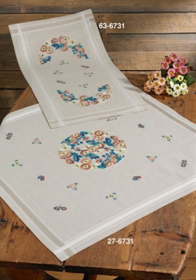 click here to view larger image of Mill Fleur - Table Runner (stamped cross stitch kit)
