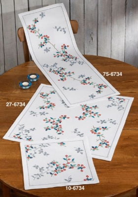 click here to view larger image of Branch With Berries - Table Cloth (counted cross stitch kit)