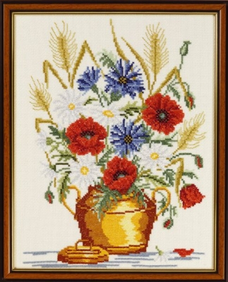 click here to view larger image of Poppies Cornflower (counted cross stitch kit)
