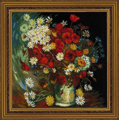 click here to view larger image of Still Life With Meadow Flowers and Roses after Van Goghs Painting (counted cross stitch kit)