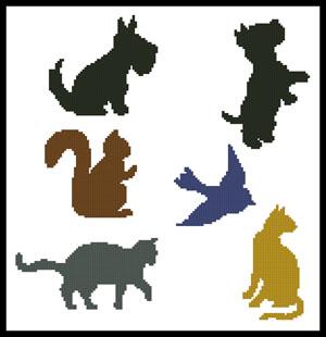 click here to view larger image of Animal Silhouettes  (Joni Prittie) (chart)