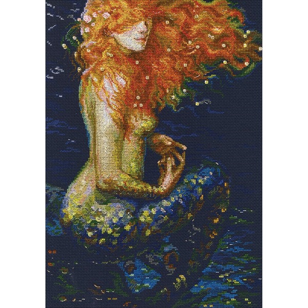 click here to view larger image of Red Mermaid (counted cross stitch kit)