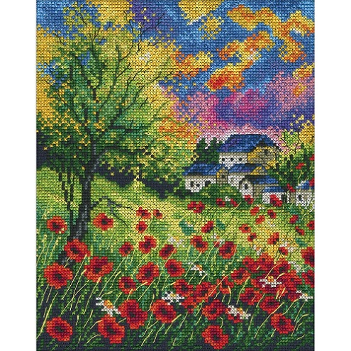 click here to view larger image of Run Away Poppies (counted cross stitch kit)