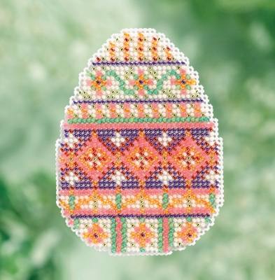 click here to view larger image of Trellis Egg - Spring Bouquet Seasonal Ornament (counted cross stitch kit)