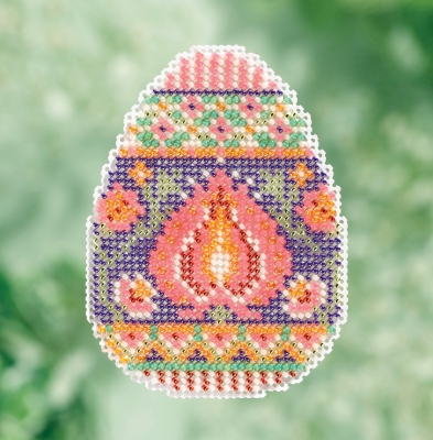 click here to view larger image of Lotus Egg - Spring Bouquet Seasonal Ornament (counted cross stitch kit)
