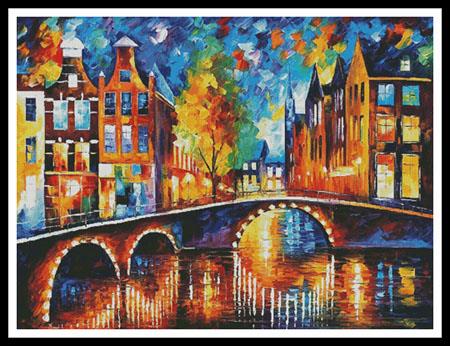 click here to view larger image of Bridges of Amsterdam, The - Large  (Leonid Afremov) (chart)
