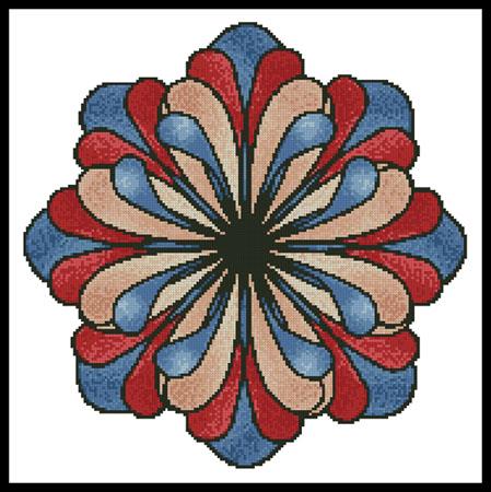 click here to view larger image of Stained Glass Flower - Blue (chart)
