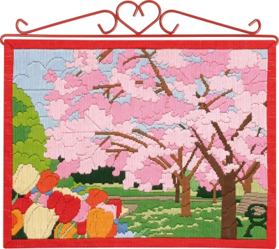 click here to view larger image of Cherry Blossoms Bellpull (needlepoint)