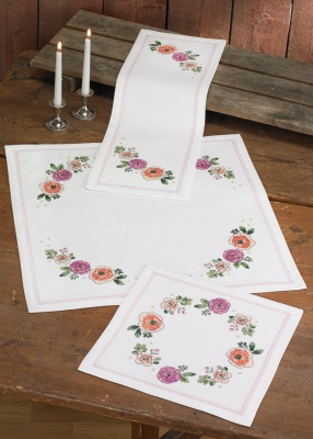 click here to view larger image of Flowers Table Runner (counted cross stitch kit)
