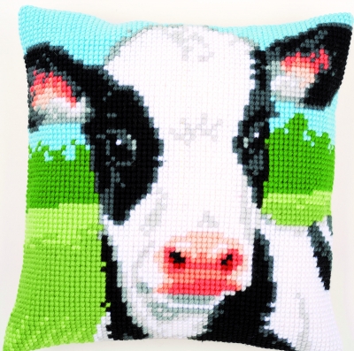 click here to view larger image of Cow Cushion (needlepoint)