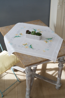 click here to view larger image of Butterflies And Flowers Tablecloth (stamped cross stitch kit)