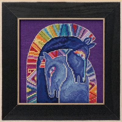 click here to view larger image of Embracing Horses - Horses Collection (Linen) (counted cross stitch kit)