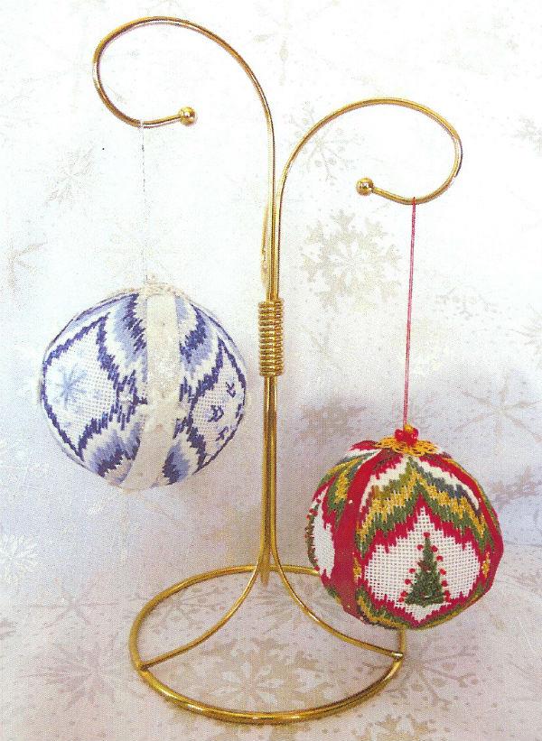 click here to view larger image of Christmas Balls 3 - Trees and Snowflakes (counted canvas chart)