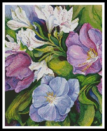 Purple Tulips and White Alstroneria (Cropped)  (Joanne Porter)